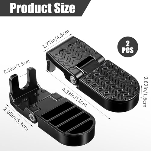 Aluminum Alloy Foot Pegs for E-Bike & Mountain Bike, Non-Slip Passenger Pedals, Folding Rear Accessory, 4.3x1.8 Inch