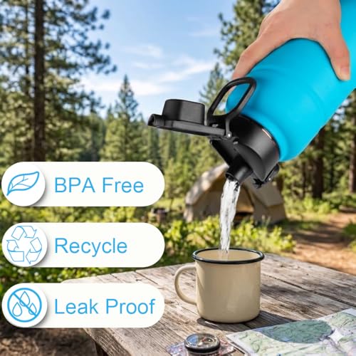 Auto Spout Lid for Bubba Trailblazer 24 32 40 oz & Bubba Flo Kids 16 oz Water Bottles - Replacement Cap (2 pcs) - Variation 2