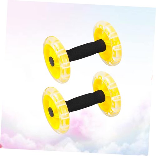 Kisangel Exercise Ab Roller Wheel Tummy Weight Equipment Abdominal Roller Hand Weights Dumbbell for Yellow Fitness Device