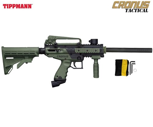 Maddog Tippmann Cronus Tactical Bronze HPA Paintball Gun Marker Starter Package - Black/Olive