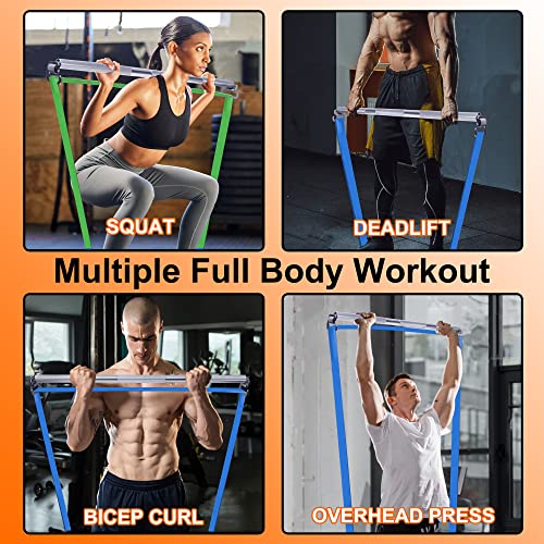Resistance Band Exercise Bar with Handles - Large 37.8" Aluminum Bar, Heavy Duty Workout Bar - Variation of THIS listing Bar1