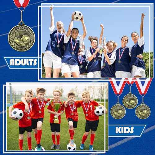 Misdary 12 Pack Medals with Neck Ribbons Team Participation Trophies for Kids Sports Awards Party Favors for Sports Competitions Celebration Gift