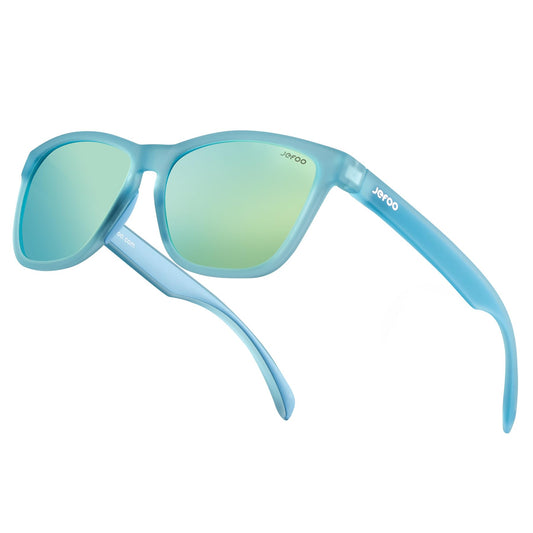 Jefoo Polarized Sports Sunglasses for Women Men Running Retro Trendy Sun Glasses UV400 Protection Tangle Free