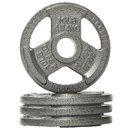 Fitvids Olympic Cast Iron 2-Inch Weight Plate for Strength Training & Weightlifting, Home Gym, Multiple Weights Available