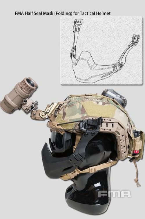 FM* Half Seal Mask (Folding Typle) for Tactical Helmet (TypeB) DE