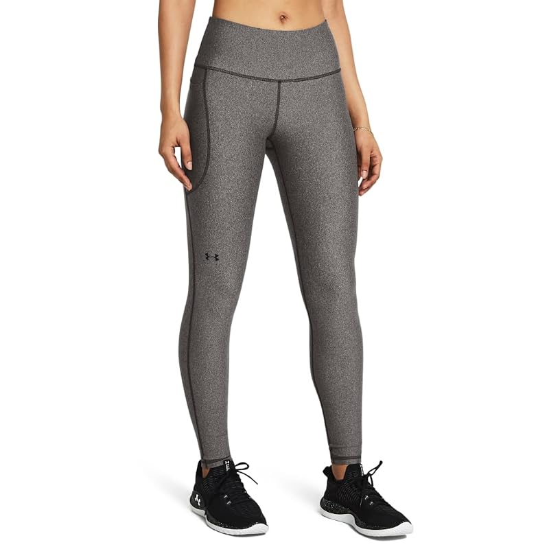 Under Armour Women’s HeatGear Armour High-Waisted Pocketed Leggings - Charcoal Light Heather / Black+Medium