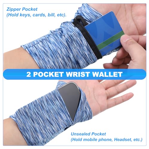 Wrist Wallet Pouch for Sports and Outdoor Activities - 2 Pack, Black