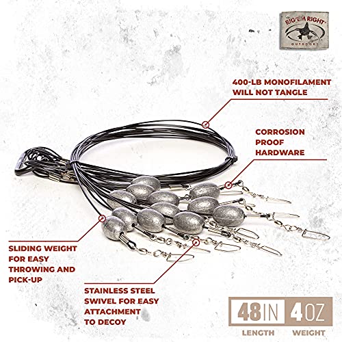 Rig'Em Right Waterfowl Pre-Rigged Duck Decoy with 48-Inch Length and 4-Ounce Weights