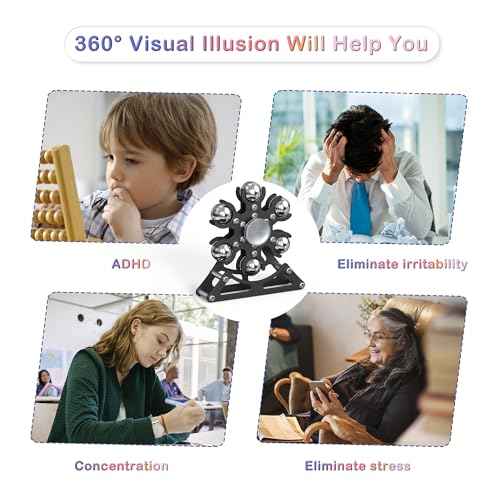 Desk-Fidget-Toys for Ferris-Wheels-Spinner: Metal Kinetic-Spinner 4mins, Cool-Gadgets for Kid Children Teen Adult EDC-Toy, ADHD Tools Cool-Stuff Stress Relief for Office Home School Christmas