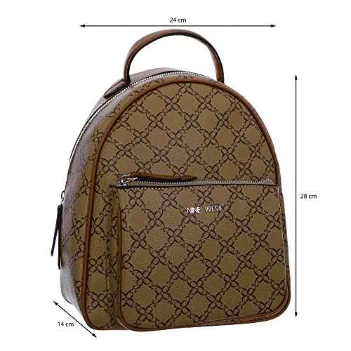 Nine West Sloane Medium Backpack Mocha Logo One Size