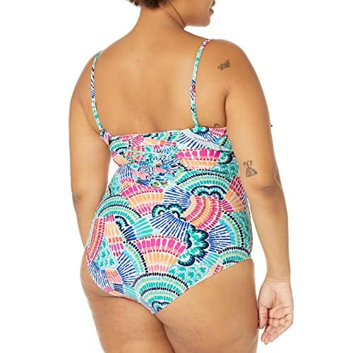 La Blanca Women's Standard Ruffle Bandeau One Piece Swimsuit