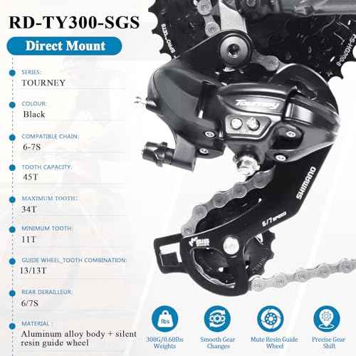 Rear Derailleur RD-TY300 6/7Speed Rear Derailleur Direct Mount for Hybrid / Commuter Bikes Mountain Bike Road Bike Snowmobile Trail Bike