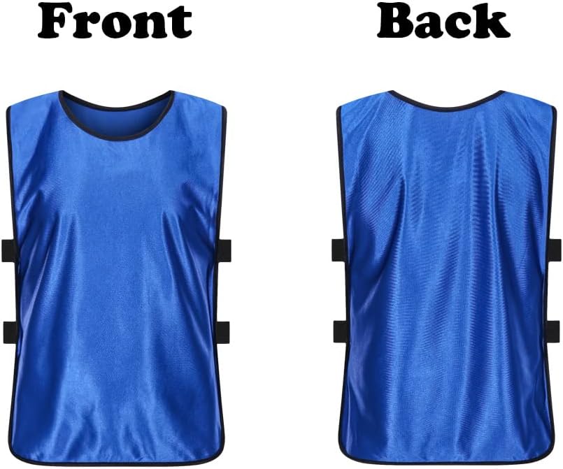 12 Pack Scrimmage Training Vest, Sports Pinnies, Practice Jerseys, Practice Vest for Adult Youth Kids.