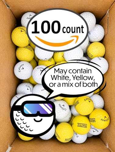Used Golf Balls Bulk Box - 100 Count Range Practice Shag Balls for Men and Women