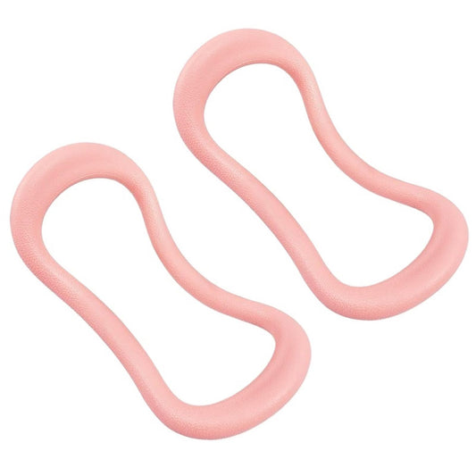2Pcs Yoga Ring for Leg Calves, Pilates Circle Ring for Back Toning Thighs Abs and Legs, Fitness Rings for Yoga, Pilates, Gymnastics Exercise Workout(Pink,Soft Type)