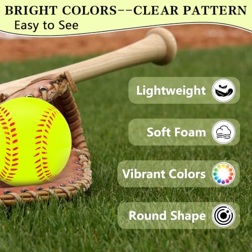 Magicorange 11-Inch Practice Foam Softballs - Optic Yellow, 12 Pack