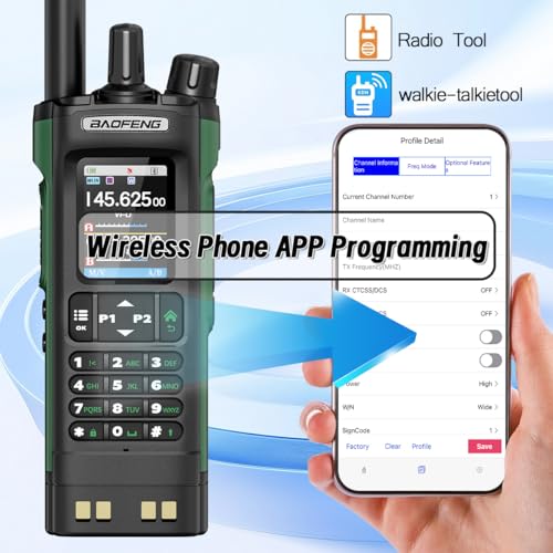 BAOFENG Radio UV32 Ham Radio Handheld 10W Rechargeable Walkie Talkies Long Range UV-32 Two Way Radio NOAA Weather Radio with GPS,Copy Frequency APP Programming 2500mAh Battery USB-C Charging (2P ack)