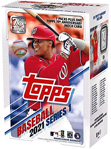 Topps 2021 Series 1 Baseball Blaster Box – 99 Cards + 70th Anniversary Patch