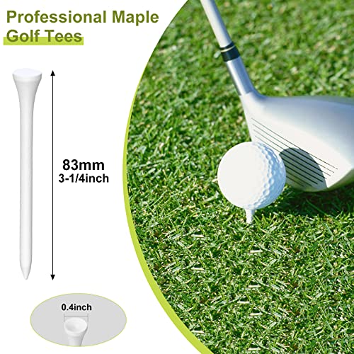 Golf Tees 1000 Pieces Wooden Bulk 3-1/4 Inch White Tee Set
