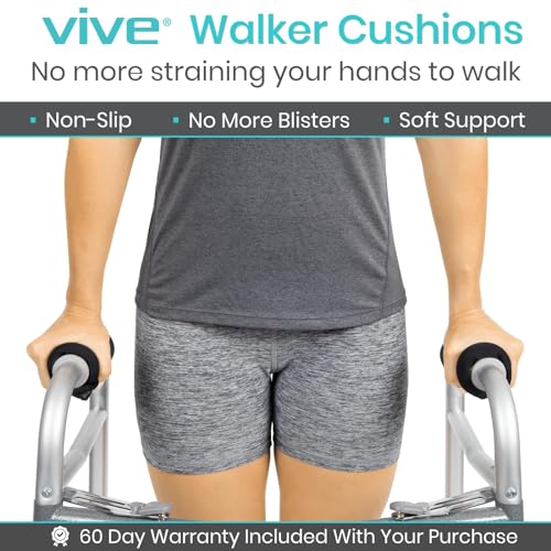Padded Walker Hand Grips - Contoured Foam Cushions for Mobility Aids