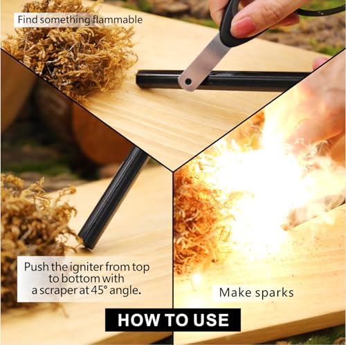 Ferro Rod Fire Starter Kit with Paracord Handle - 6 Inch Survival Tool - Variation 1