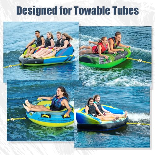Yellow 2 Pack Boat Tow Rope Connector with Quick Connect - Marine-Grade