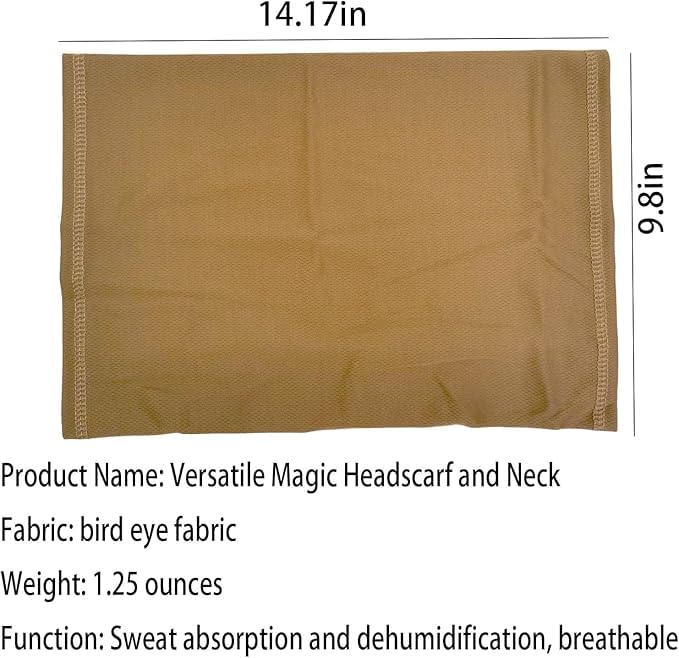 Coyote Brown Neck Gaiter - Khaki Face Mask Bandana for Men Women Cooling Summer
