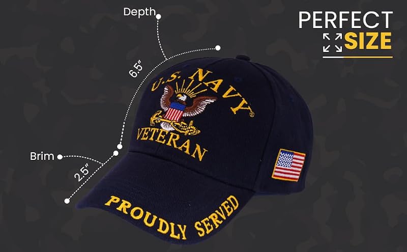 Unisex US Navy Cap - Navy Blue One Size Officially Licensed Military Hat