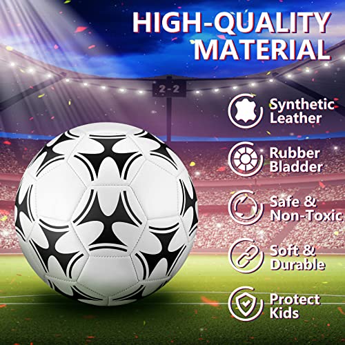 Soccer Balls Set with Pump - Size 3, 4, 5, Mixed Styles - 4 Pack