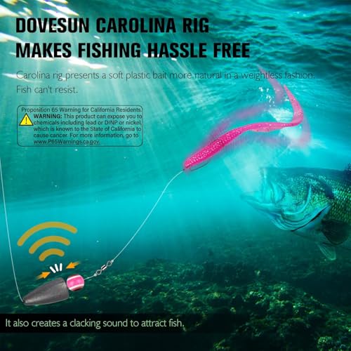 Pre-Tied Carolina Rig Kit for Bass & Catfish Fishing - Size 3/0, 10PCS