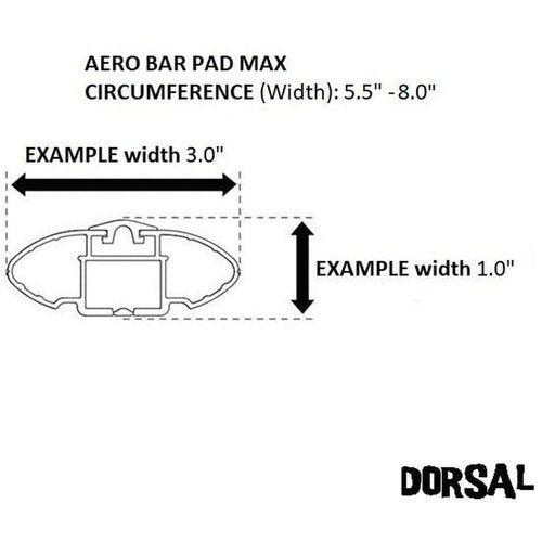 DORSAL Aero Roof Rack Pads for Factory and Wide Crossbars - Pack of 2 for Surfboards Kayaks Sups Snowboards Polyester 34" Inch Thule Yakima Style (Wide) Black