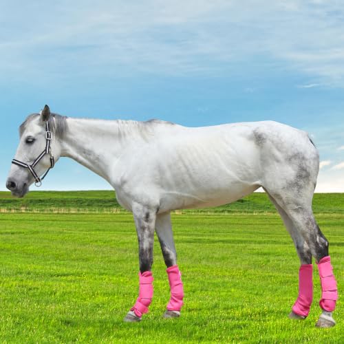 Horse Fly Boots Mesh Fly Boots for Horses Set of 4 - Hot Pink / 03 Full