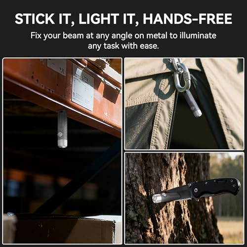 Grey Rechargeable Mini Keychain Flashlight with Magnet - 500 Lumens