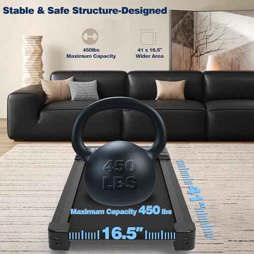 Walking Pad Treadmill with 12% 9-Level Auto Incline, 450 lbs Capacity RGB LED Screen, Bluetooth Speaker Under Desk Treadmill, Compact Treadmills for Home Hiking