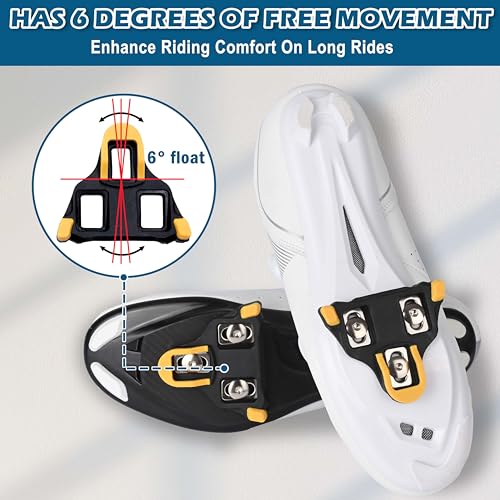 Yellow Road Bike Cleats Compatible with SPD-SL Pedals 4 Pack