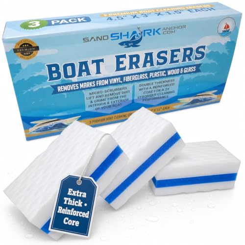 SandShark Premium Boat Hull Cleaner & Eraser - Reusable, Safe for Fiberglass & Vinyl - Variation 3