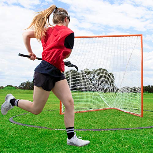 Champion Sports Women's Lacrosse Crease: Rhino Flex Portable Lacrosse Goal Crease - 17’ Diameter All Weather Crease with Weights, Stakes and Carry Bag