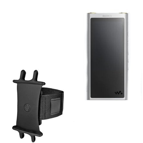 BoxWave Holster Compatible with Sony NW-ZX300 Walkman - ActiveStretch Sport Armband, Adjustable Armband for Workout and Running - Jet Black