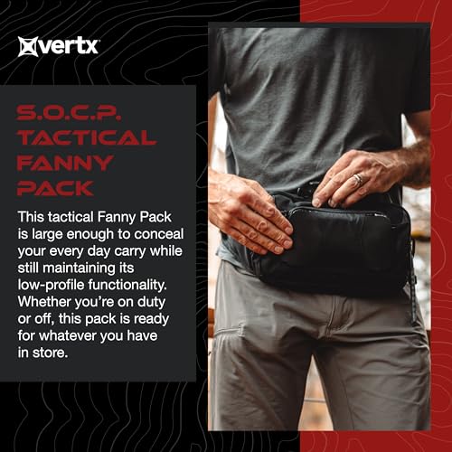 Vertx S.O.C.P. Tactical Fanny Pack, CCW Crossbody Waist Bag for Men and Women, Concealed Carry, EDC, Travel, Work
