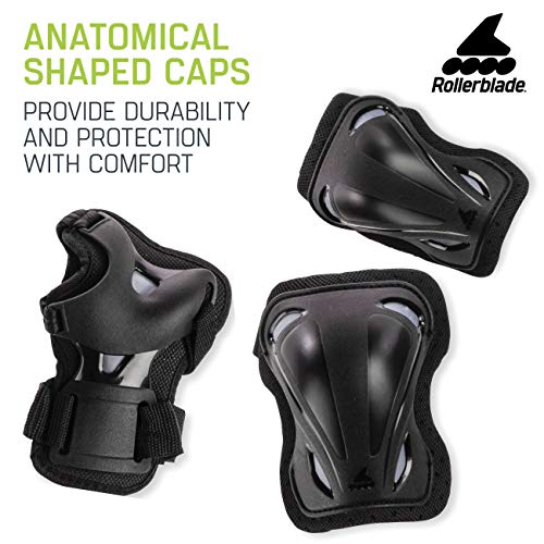 Rollerblade Inline Skating Protective Gear Set Medium - Knee, Elbow & Wrist Pads, Black