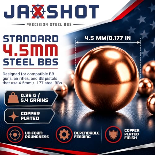 Steel BBs Copper-Plated 4.5mm .177 Cal for Air Guns 10,000 Pack