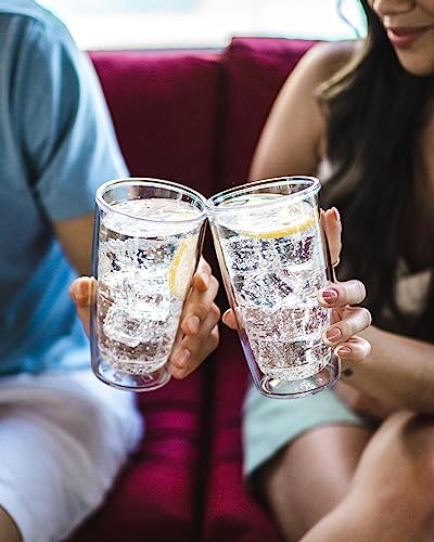 16oz Insulated Tumbler Travel Cup - Clear & Colorful, Keeps Drinks Hot & Cold - Citrus Sunrise Variation