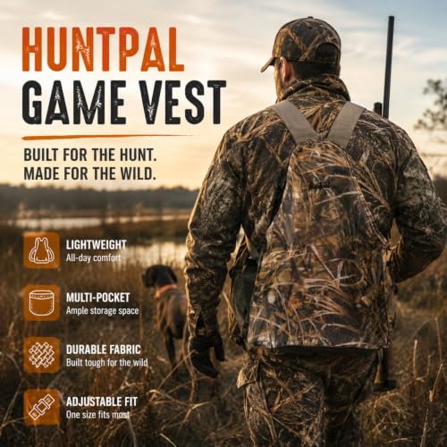 Upland Bird Hunting Vest with Game Pouch - Waterfowl Camo Tactical Backpack