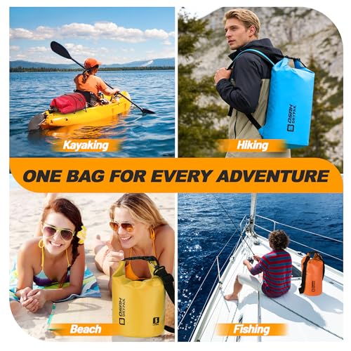 Blue 10L Waterproof Dry Bag with Phone Case - Floating Backpack for Kayaking & Travel