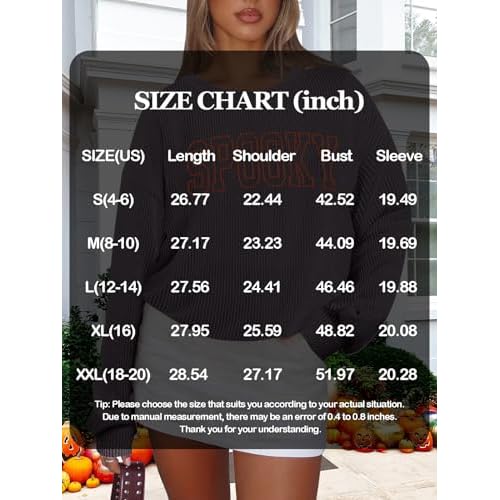 QLIPIN Spooky Season Sweatshirt Womens Halloween Sweatshirt Spooky Fall Ribbed Textured Knit Long Sleeve Pullover Tops