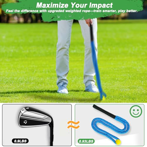 Golf Rope Swing Trainer Blue - Speed, Rhythm, Flexibility & Strength Practice Aid