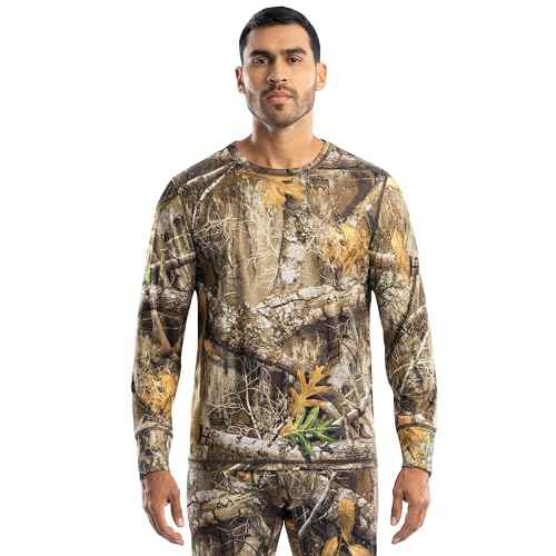 Realtree Mens Polyester Performance Baselayer Long Sleeve Thermal Underwear Top
