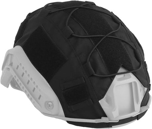 Peminkoo Tactical Helmet Cover with Elastic Cord for Fast P.J B.J M.H Helmets Militar Airsoft CS War Battle Cloth M L Size (Black,L:Fast Helmet)
