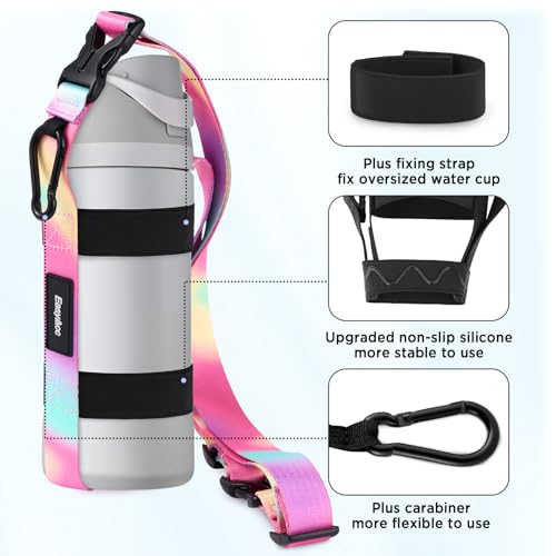 Rainbow Water Bottle Holder Strap Sling for Yeti Hydro Flask & More - Universal Fit