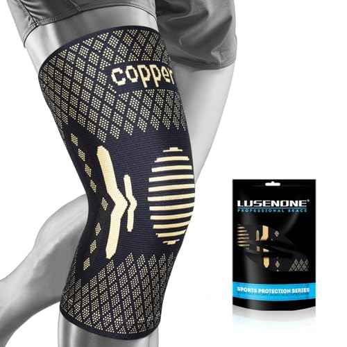 Lusenone Copper Knee Braces for Knee Pain Women & Men - Best Knee Compression Sleeve for Arthritis, ACL, Meniscus Tear, Joint Pain Relief, Best knee Support for Running,Weightlifting,Working Out